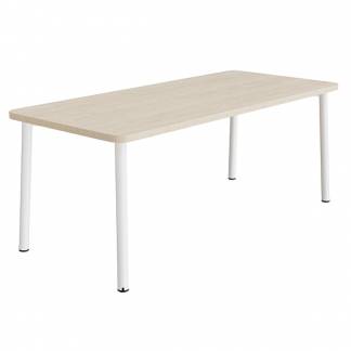 Bord Add 590, 1800x800 mm h&oslash;jde 720 mm med lydabsorberende hvidpigmenteret eg, hvidt stel