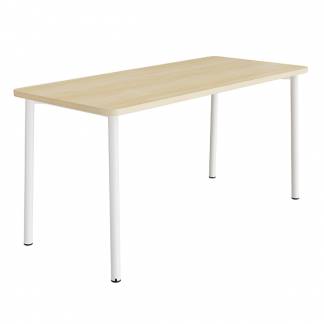 Bord Add 590, 1800x800 mm højde 900 mm med birk laminat, hvidt stel
