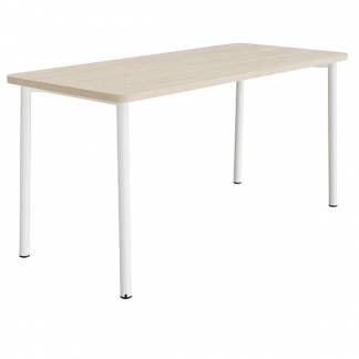 Bord Add 590, 1800x800 mm højde 900 mm med hvidpigmenteret eg, hvidt stel