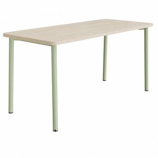 Bord Add 590, 1800x800 mm h&oslash;jde 900 mm med lydabsorberende hvidpigmenteret eg, gr&oslash;nt stel