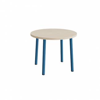 Bord Add 590, &Oslash;900 mm, h&oslash;jde 720 mm, hvidpigmenteret eg laminat p&aring; bl&aring;t stel