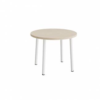 Bord Add 590, &Oslash;900 mm, h&oslash;jde 720 mm, hvidpigmenteret eg laminat p&aring; hvidt stel