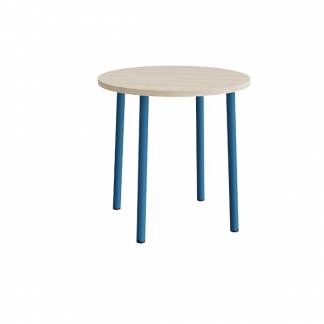 Bord Add 590, &Oslash;900 mm, h&oslash;jde 900 mm, hvidpigmenteret eg laminat p&aring; bl&aring;t stel