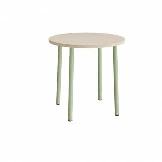 Bord Add 590, &Oslash;900 mm, h&oslash;jde 900 mm, hvidpigmenteret eg laminat p&aring; gr&oslash;nt stel