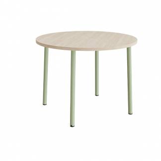 Bord Add 590, &Oslash;1200 mm, h&oslash;jde 900 mm, hvidpigmenteret eg laminat p&aring; gr&oslash;nt stel