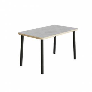 Bord Add 590, 1200x700 mm højde 720 mm med lys grå linoleum, sortoliven stel