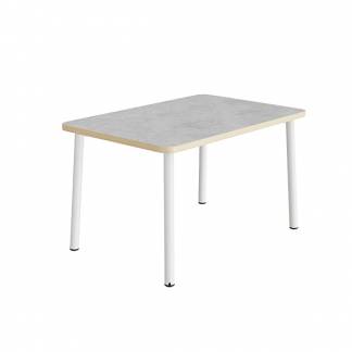 Bord Add 590, 1200x700 mm h&oslash;jde 900 mm med lys gr&aring; linoleum, hvidt stel