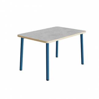 Bord Add 590, 1400x700 mm h&oslash;jde 720 mm med lys gr&aring; linoleum, bl&aring;t stel