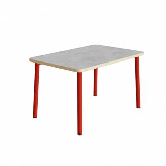 Bord Add 590, 1400x700 mm h&oslash;jde 720 mm med lys gr&aring; linoleum, r&oslash;d stel