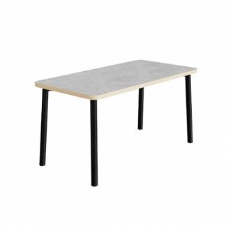 Bord Add 590, 1400x700 mm h&oslash;jde 900 mm med lys gr&aring; linoleum, sort stel