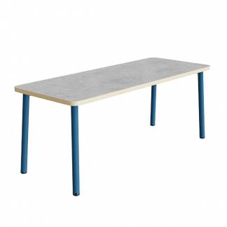 Bord Add 590, 1400x700 mm h&oslash;jde 900 mm med lys gr&aring; linoleum, bl&aring;t stel