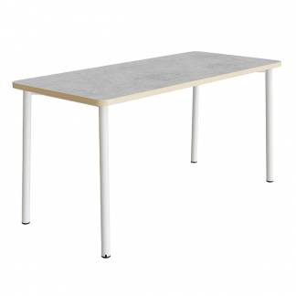 Bord Add 590, 1800x800 mm h&oslash;jde 900 mm med lys gr&aring; linoleum, hvidt stel