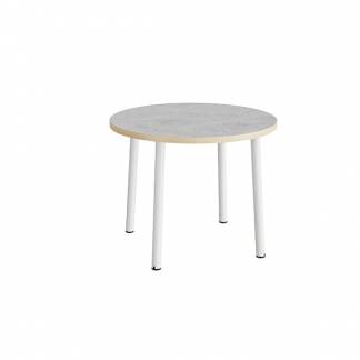 Bord Add 590, &Oslash;900 mm, h&oslash;jde 720 mm, lys gr&aring; linoleum p&aring; hvidt stel