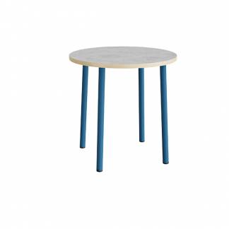 Bord Add 590, &Oslash;900 mm, h&oslash;jde 900 mm, lys gr&aring; linoleum p&aring; bl&aring;t stel