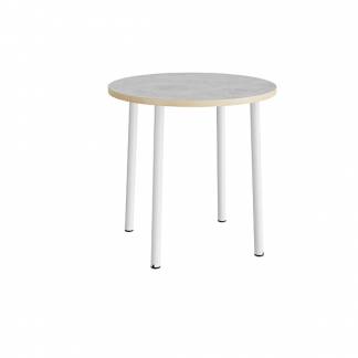 Bord Add 590, &Oslash;900 mm, h&oslash;jde 900 mm, lys gr&aring; linoleum p&aring; hvidt stel