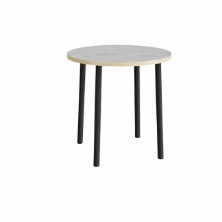 Bord Add 590, &Oslash;900 mm, h&oslash;jde 900 mm, lys gr&aring; linoleum p&aring; sortoliven stel