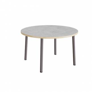 Bord Add 590, &Oslash;1200 mm, h&oslash;jde 720 mm, lys gr&aring; linoleum p&aring; gr&aring;t stel