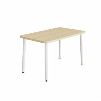 Bord Add 590, 1200x700 mm højde 720 mm med lydabsorberende birk laminat, hvidt stel