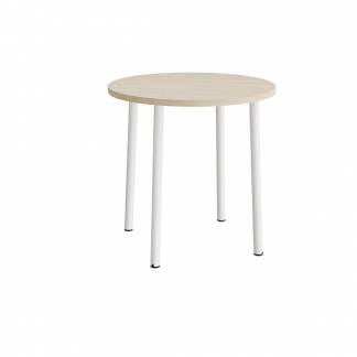 Bord Add 590, &Oslash;900 mm, h&oslash;jde 900 mm, lydd&aelig;mpende hvidpigmenteret eg laminat p&aring; hvidt stel