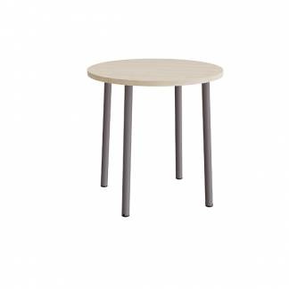 Bord Add 590, &Oslash;900 mm, h&oslash;jde 900 mm, lydd&aelig;mpende hvidpigmenteret eg laminat p&aring; gr&aring;t stel