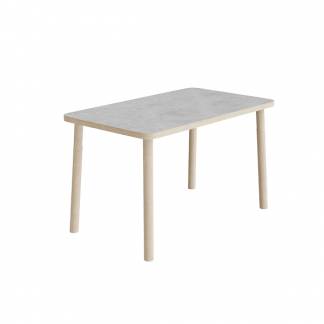 Bord Add Wood 590 1200x700 mm H&oslash;jde 720 mm med lys gr&aring; linoleum, massivt tr&aelig;ben