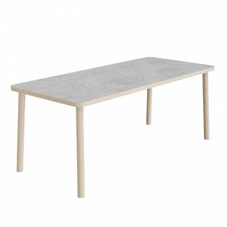 Bord Add Wood 590 1800x800 mm H&oslash;jde 720 mm med lys gr&aring; linoleum, massivt tr&aelig;ben