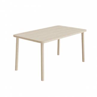 Bord Add Wood 590 1400x800 mm H&oslash;jde 720 mm med lydd&aelig;mpende hvidpigmenteret eg laminat, massivt tr&aelig;ben