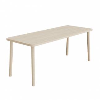 Bord Add Wood 590 1800x700 mm H&oslash;jde 720 mm med lydd&aelig;mpende hvidpigmenteret eg laminat, massivt tr&aelig;ben