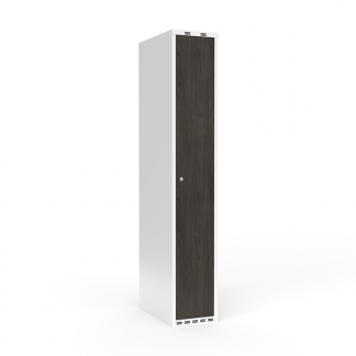 Garderobeskab 1x300 mm Lige tag Hel søjle Laminat dør Nocturne wood Cylinderlås