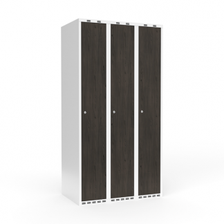 Garderobeskab 3x300 mm Lige tag Hel s&oslash;jle Laminat d&oslash;r Nocturne wood Cylinderl&aring;s