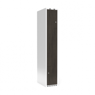 Garderobeskab 1x300 mm Lige tag 2-delt s&oslash;jle Z-d&oslash;r Laminat d&oslash;r Nocturne wood Cylinderl&aring;s