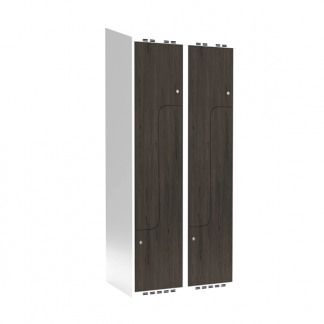 Garderobeskab 2x400 mm Skr&aring;t tag 2-delt s&oslash;jle Z-d&oslash;r Laminat d&oslash;r Nocturne wood Cylinderl&aring;s