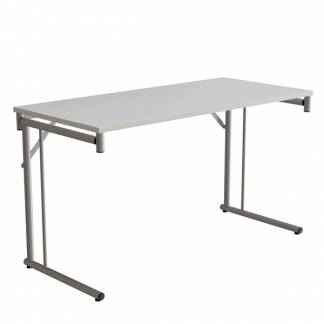 Klapbord Silhuett 1300x600mm,Hvid laminat og alugråt stel