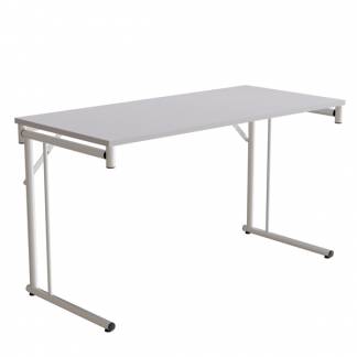 Klapbord Silhuett 1300x600mm,Grå laminat og hvidt stel