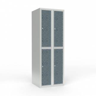 Skoleskab 2x300 Lige tag 2 rum i h&oslash;jden VirrVarr Black laminatd&oslash;r Cylinderl&aring;s