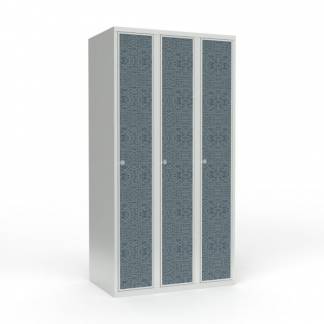 Skoleskab 3x300 Lige tag 1 rum i h&oslash;jden VirrVarr Black laminatd&oslash;r Greb for h&aelig;ngel&aring;s