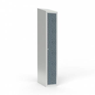 Skoleskab 1x300 Skråt tag 1 rum i højden VirrVarr Black laminatdør Cylinderlås