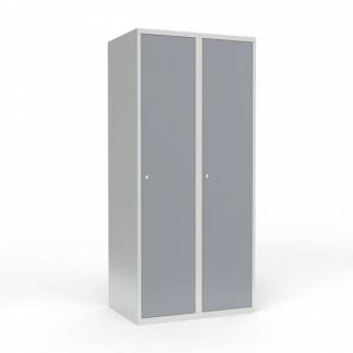 Skoleskab 2x400 Lige tag 1 rum i h&oslash;jden Gr&aring; st&aring;ld&oslash;r Cylinderl&aring;s