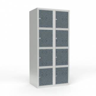 Skoleskab 2x400 Lige tag 4 rum i h&oslash;jden VirrVarr Black laminatd&oslash;r Greb for h&aelig;ngel&aring;s