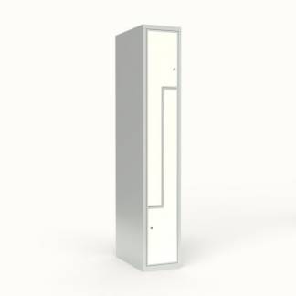 Skoleskab 1x300 Lige tag, Z-dør Hvid laminatdør Cylinderlås