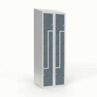 Skoleskab 2x300 Skr&aring;t tag, Z-d&oslash;r VirrVarr Black laminatd&oslash;r Greb for h&aelig;ngel&aring;s