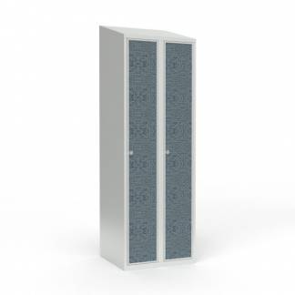 Skoleskab 2x300 Skr&aring;t tag 1 rum i h&oslash;jden VirrVarr Black laminatd&oslash;r Greb for h&aelig;ngel&aring;s