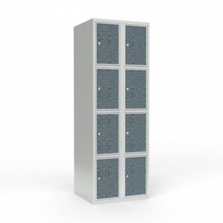 Skoleskab 2x300 Lige tag 4 rum i h&oslash;jden VirrVarr Black laminatd&oslash;r Cylinderl&aring;s