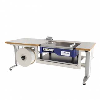 Bord 400 med vægt og pakkebånd, 2000x800mm 32 mm grå laminat bordplade