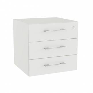 Skuffeindsats DNA, Hvid med alugr&aring; h&aring;ndtag