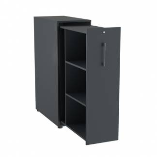 Towerskab DNA A9 Venstre, Antracit med alugr&aring;t h&aring;ndtag