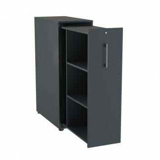 Towerskab DNA A9 H&oslash;jre, Antracit med alugr&aring;t h&aring;ndtag