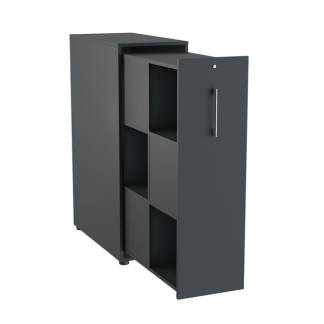 Towerskab DNA A9M, Antracit med alugr&aring;t h&aring;ndtag