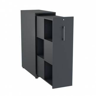 Towerskab DNA A9M, Antracit med alugr&aring;t h&aring;ndtag