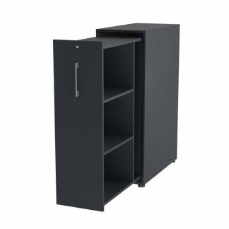 Towerskab DNA A9 Venstre, Antracit med alugr&aring;t h&aring;ndtag